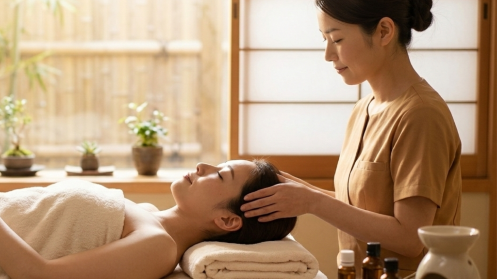 アロマドライヘッドスパサロン Romiere(ロミエル)船橋店の「ヘッドスパって髪が濡れる?」ドライヘッドスパのメリットと受け方のブログ